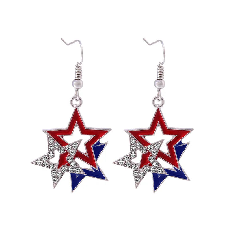 Small Patriotic Star Earrings