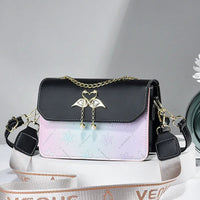 Faux Leather Colorful Bag with Flamingo Accents-Choose Color