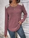 Long Sleeve Sweater with Lace Detail-Choose Color