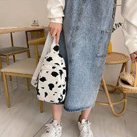 Small Cow Pattern Canvas Sling Bag