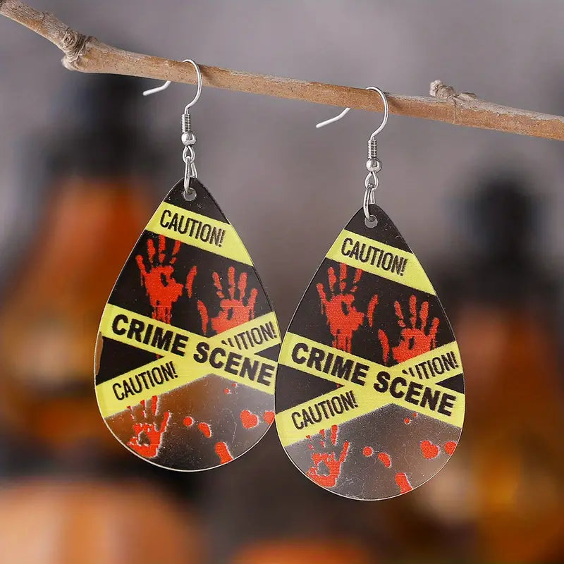 Acrylic Halloween Blood Spatter Design Earrings
