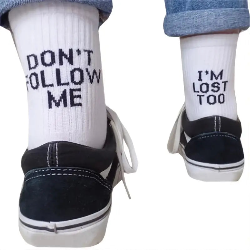 Don't Follow Me I'm Lost Too-Novelty One Size Socks