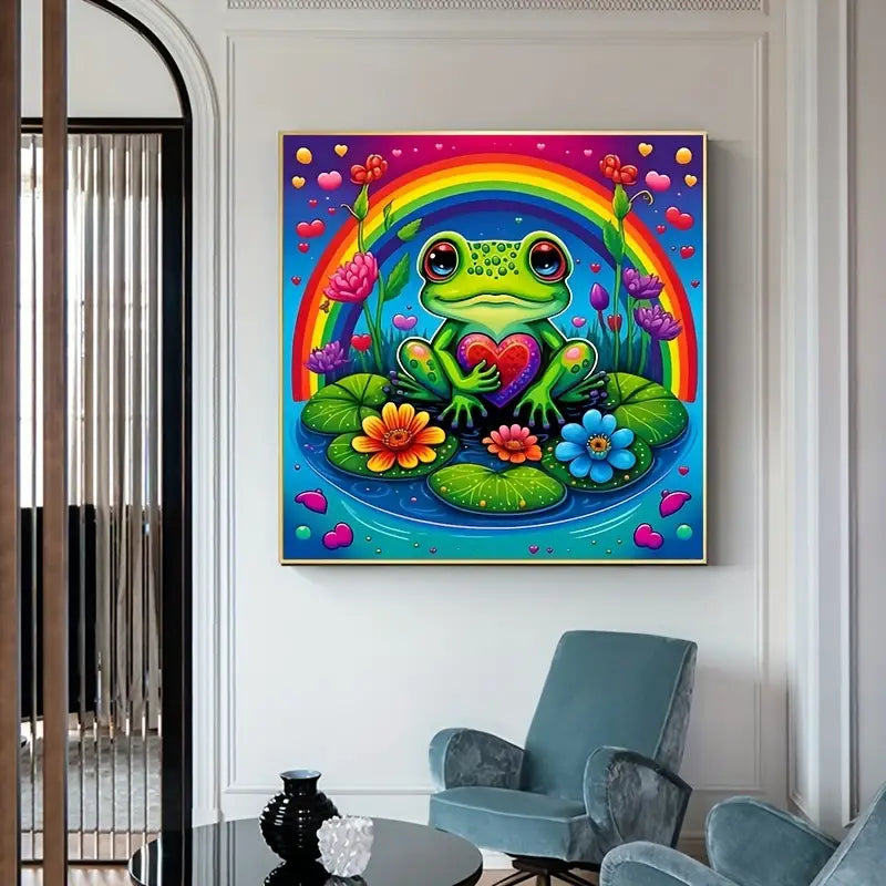Rainbow Frog Frameless Diamond Painting Kit