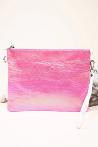 BE CLEVER EFFERVESCENT CROSSBODY CLUTCH-PINK