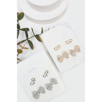 Two Pairs of Cute Bow Earrings-Choose Color