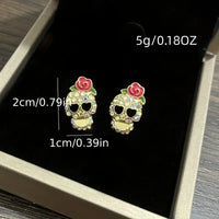 Skull & Roses Stud Earrings