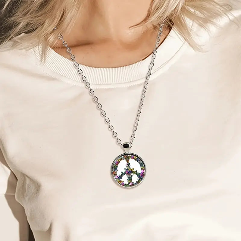 Butterfly Peace Sign Necklace