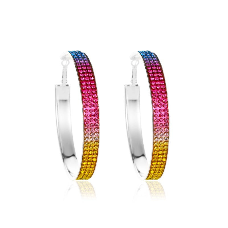 Sparkly Lightweight Rhinestone Hoops-Choose Color and Size