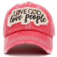 Love God Love People Baseball Hat-Choose Color