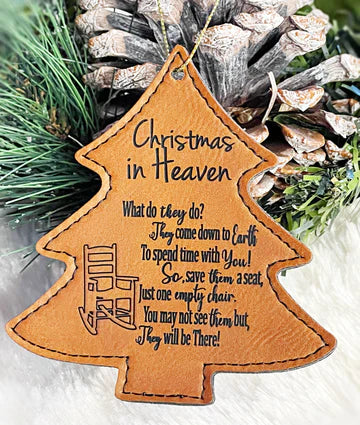 Christmas In Heaven Leatherette Ornament