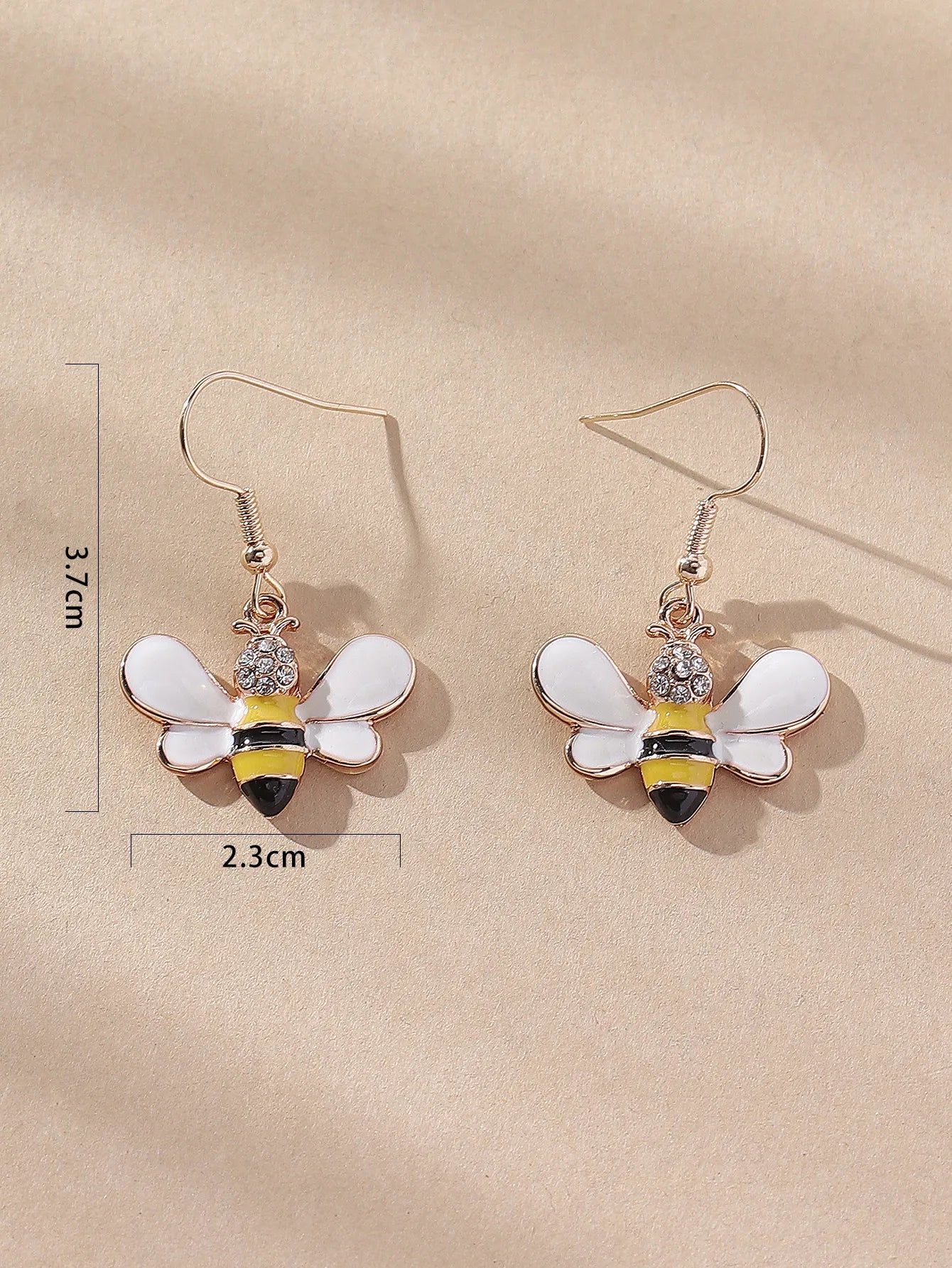 Bee Shaped Fishhook Earrings with bling