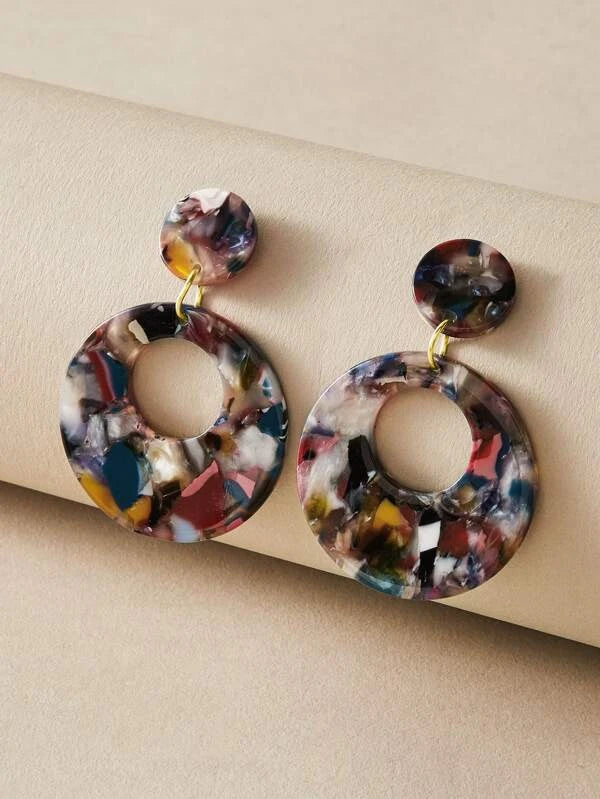 Marbled Acrylic Post Earrings