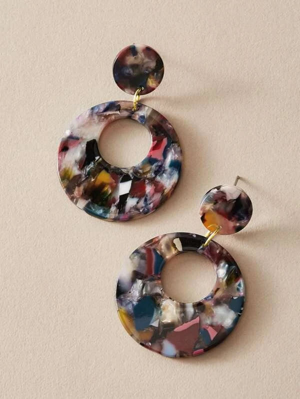 Marbled Acrylic Post Earrings