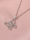 Cubic Zirconia Silver Butterfly Necklace