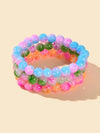 3 piece colorful stretch bracelet stack