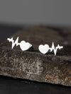 Stainless Steel Heartbeat stud earrings
