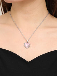 Pink Heart Short Necklace