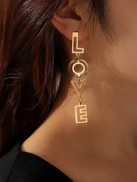 Gold Tone Love Earrings