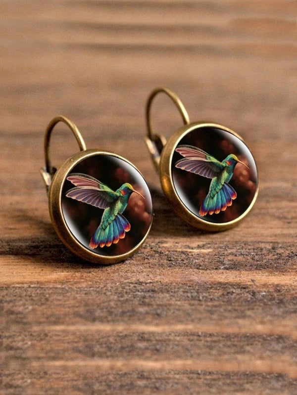 Small Hummingbird Leverback Earrings