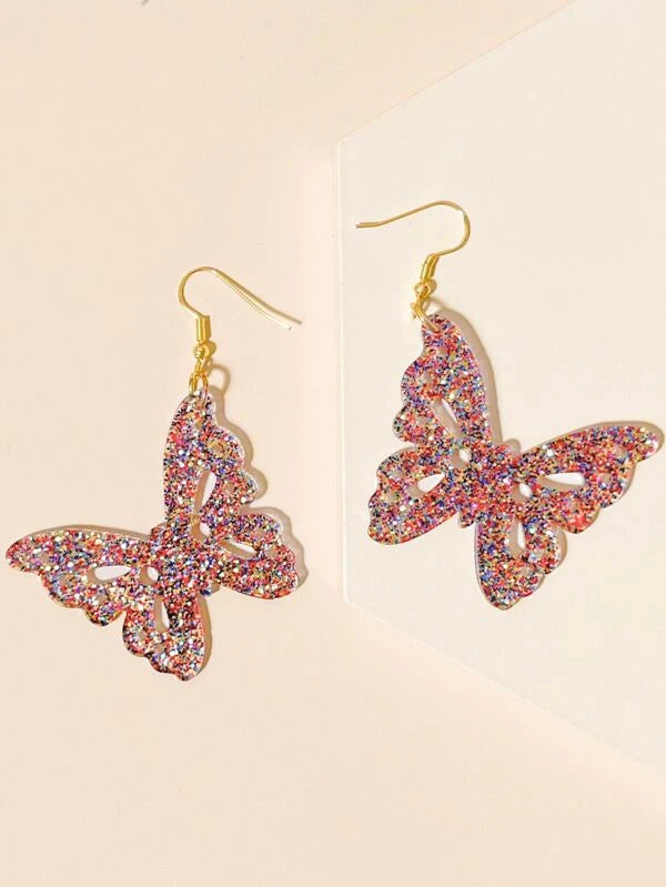 Lightweight Glittery Butterfly Earrings