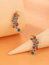 Multicolored Rhinestone Post Dangle Earrings