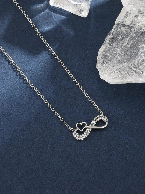 Infinity and Heart Short Necklace