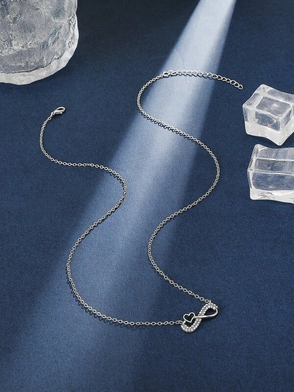 Infinity and Heart Short Necklace