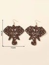Lightweight Wooden Elephant Head Earrings