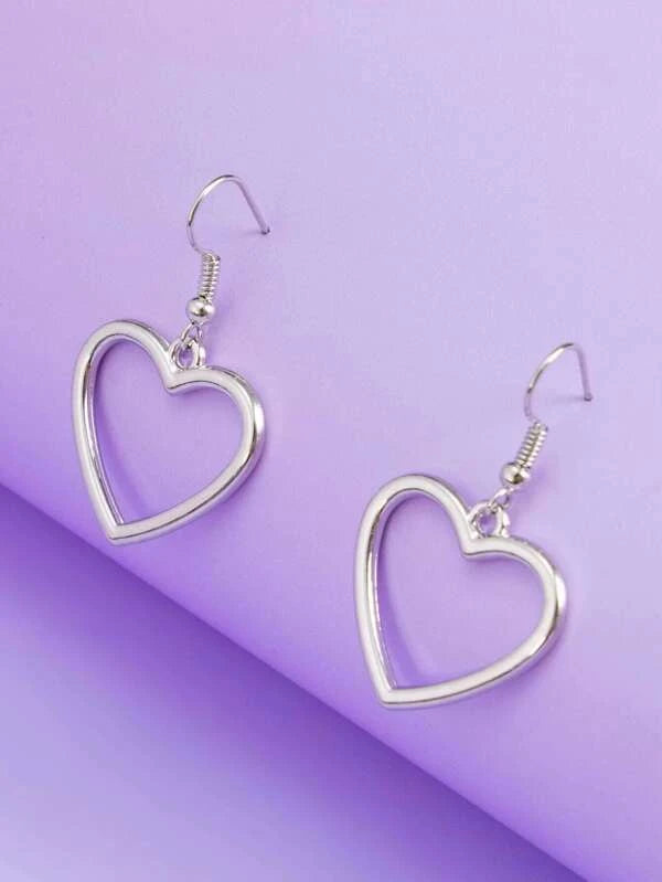 Simple Silver Heart Earrings