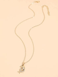 Gold tone Dolphin Charm Necklace