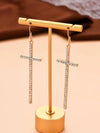 Gold Tone Rhinestone Encrusted Cross Earrings