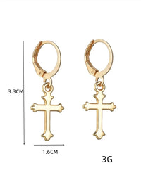 Goldtone Cross Earrings