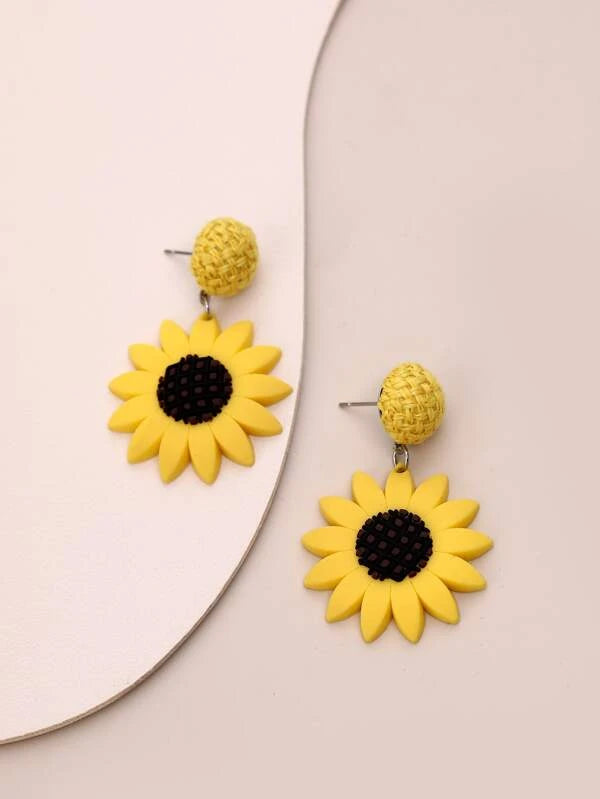 Sunflower Drop Earrings