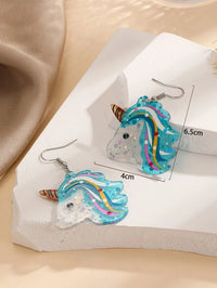 Acrylic Unicorn Drop Earrings