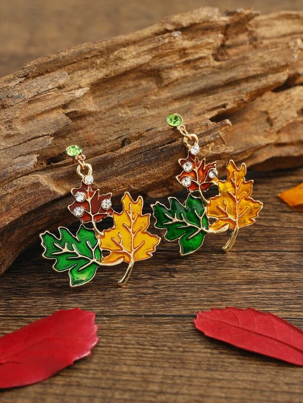 Colorful Maple Leaf Earrings