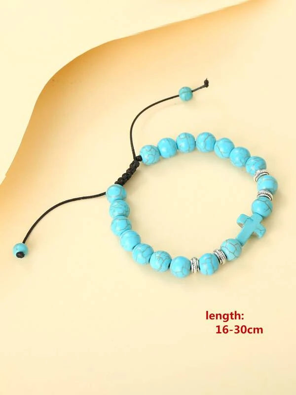 Turquoise Cross Adjustable Bracelet
