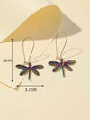 Small Oil Spill Metallic Dragonfly Earrings