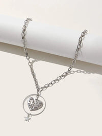 Heart and Star Short Necklace