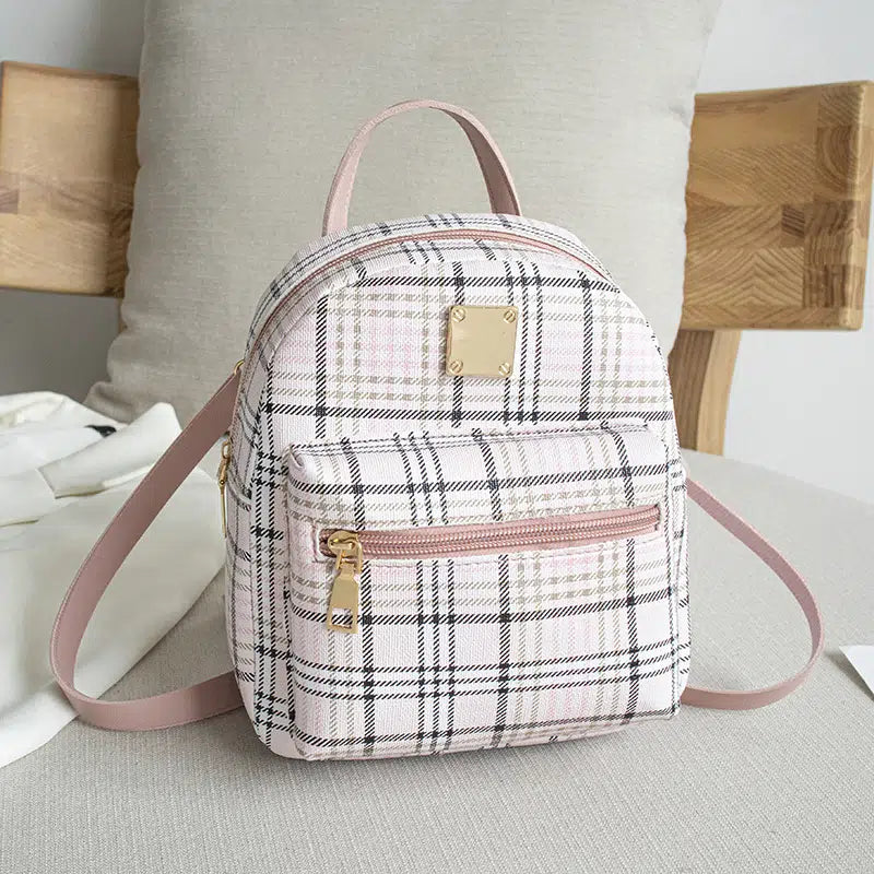 Small Plaid Backpack Purse-Choose Color