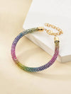 Rainbow Colored Blingy Rhinestone Clasp Bracelet