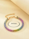 Rainbow Colored Blingy Rhinestone Clasp Bracelet