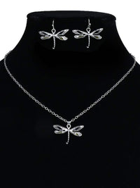3 piece Dragonfly Necklace and Earrings SET