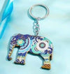 Acrylic Painted Elephant Keychain