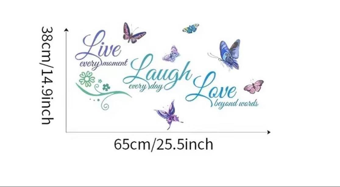 Live Laugh Love Vinyl Decal with butterflies