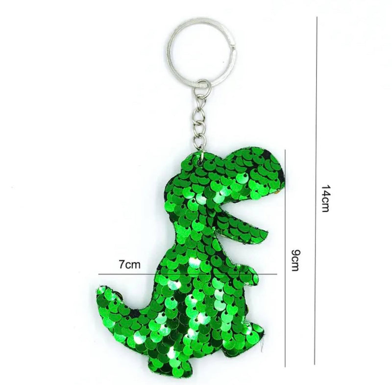 Dinosaur Sequin Keychain-Choose Color