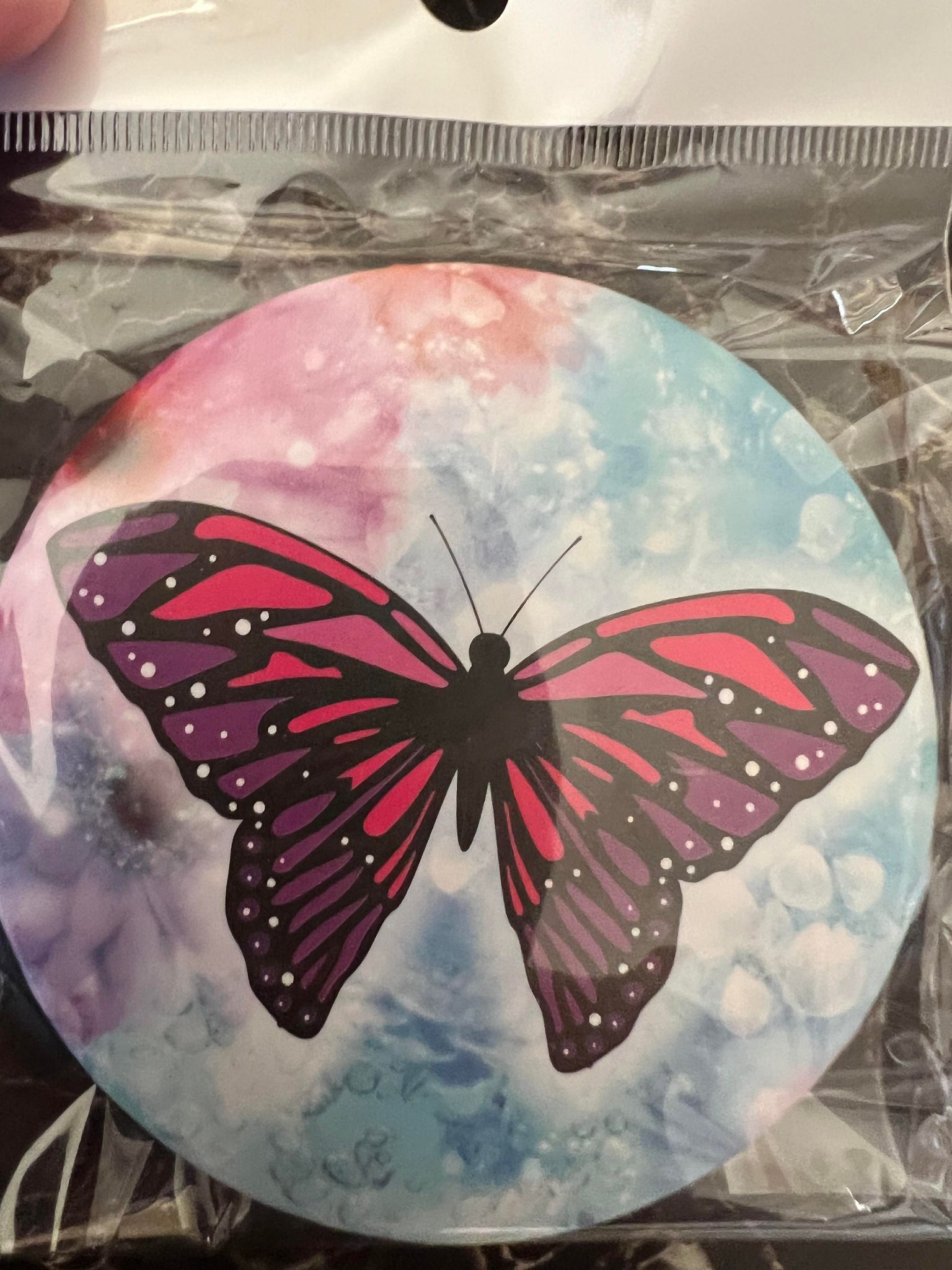 Butterfly Print Round Compact Mirror-Choose Style