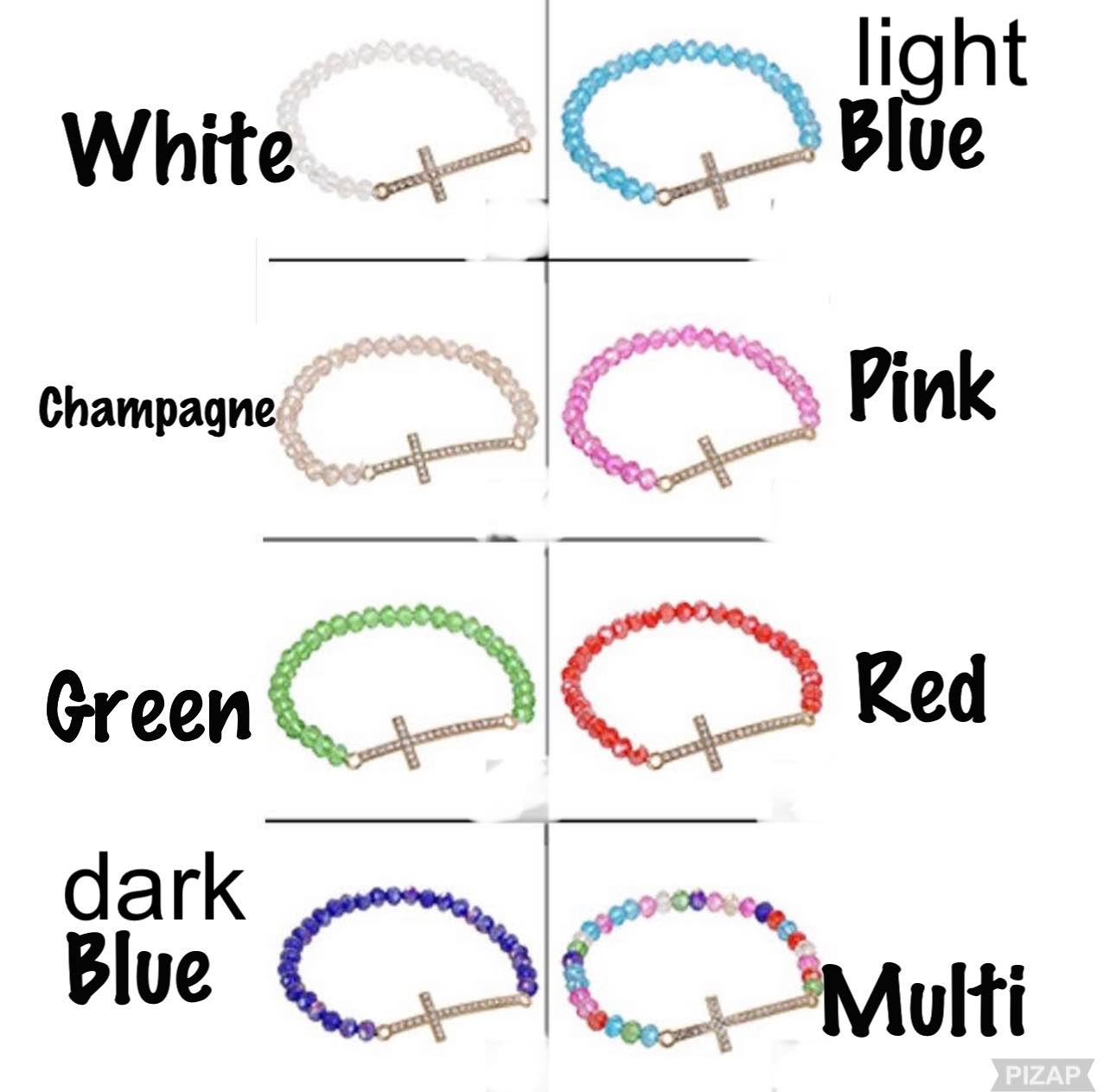 Crystal Stretchy Cross Bracelet-Choose Color