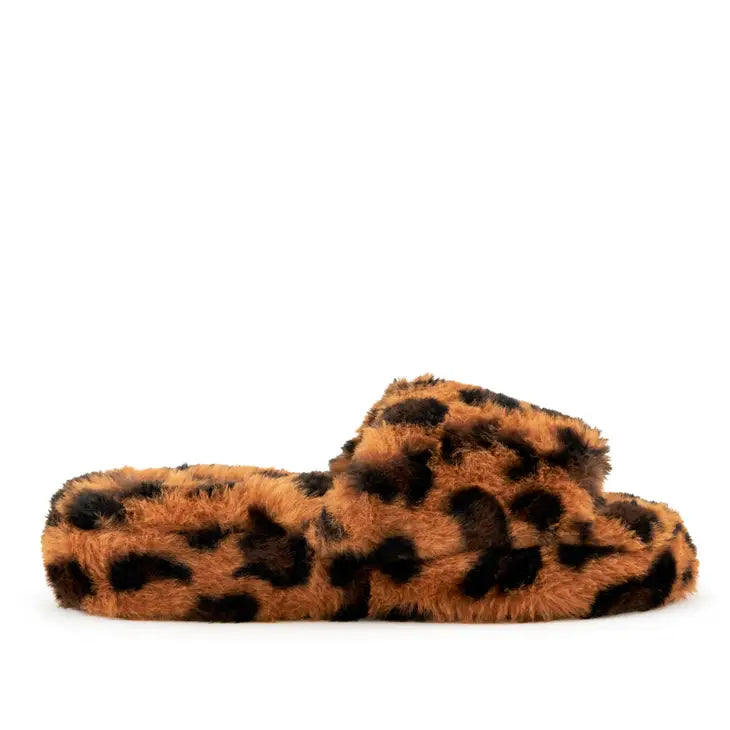 Nest Brand Women's Geneva Faux Fur Slipper Leopard