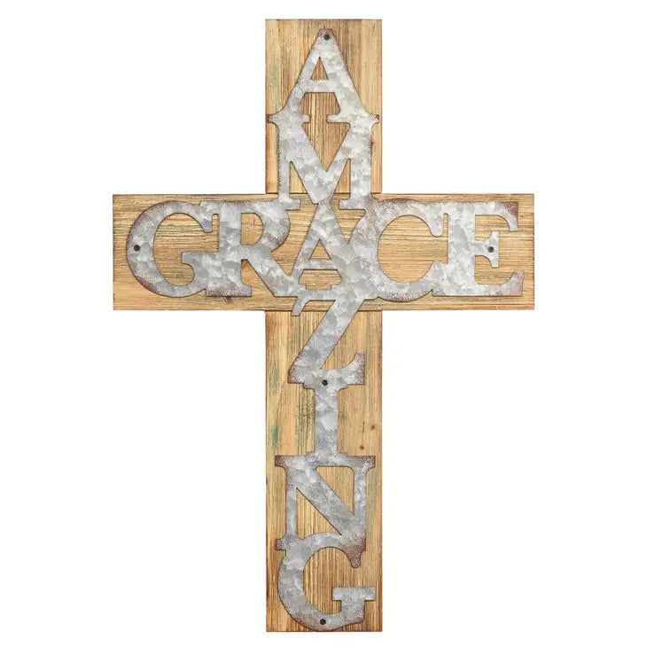Large Amazing Grace Wood Cross