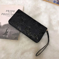 Vintage Style Embossed Zip Around Wallet w/Wristlet Strap-Choose Your Style